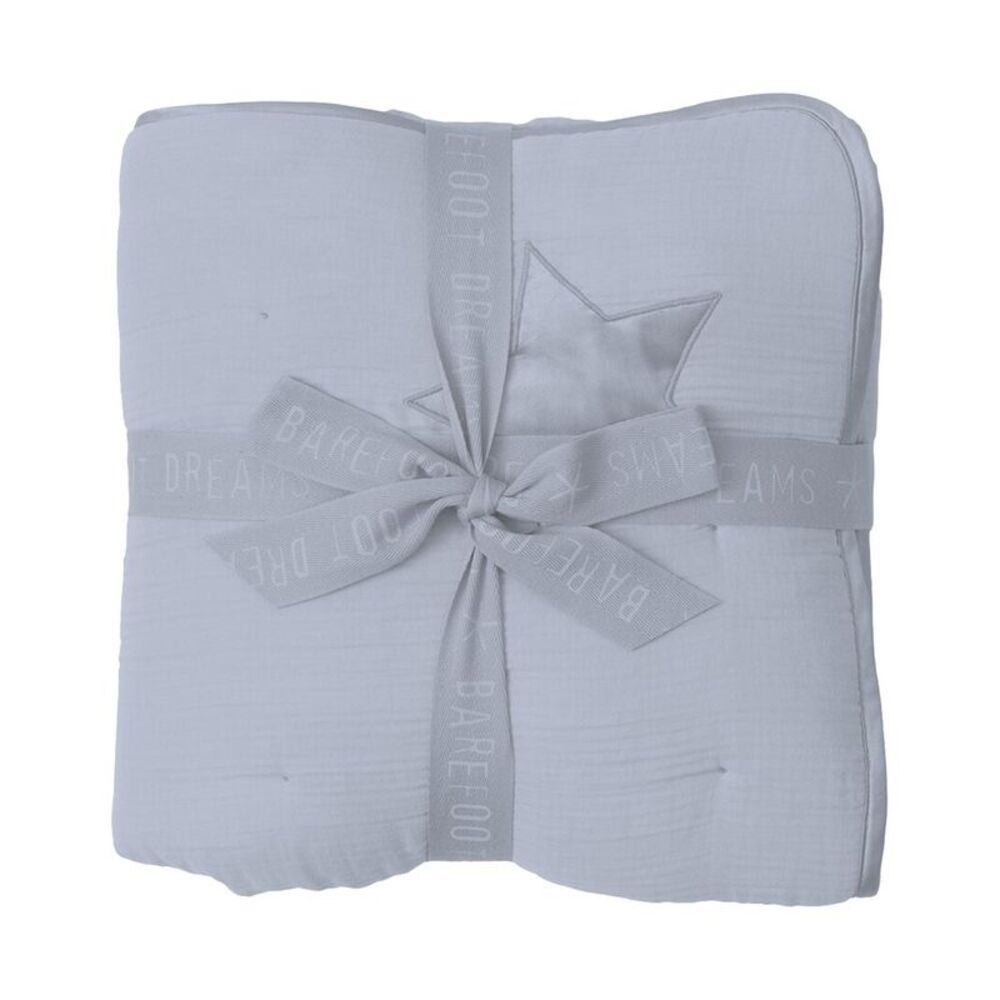Barefoot Dreams Girls Organic Cotton Double Cloth Toddler Blanket, Blue